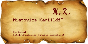 Miatovics Kamilló névjegykártya